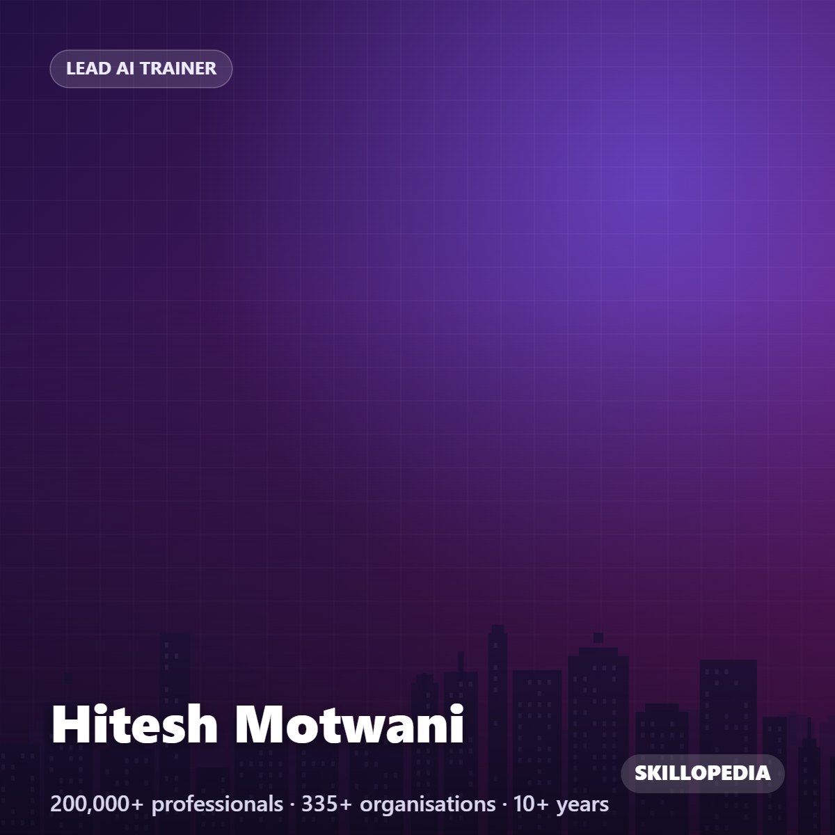 Hitesh Motwani — Lead AI Trainer & Founder, Skillopedia, delivering generative AI training in London