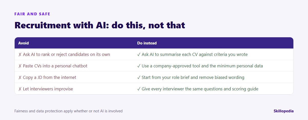 Using AI in recruitment fairly: what to avoid and what to do instead